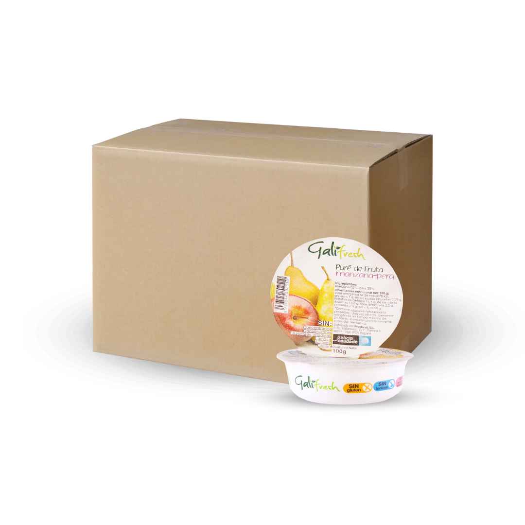 Caja de Puré de fruta Manzana y Pera GaliFresh 36 uds de 100g