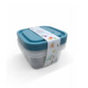 Set de Recipientes Plásticos Cuadrados con Tapas 12cm - Útiles del Hogar
